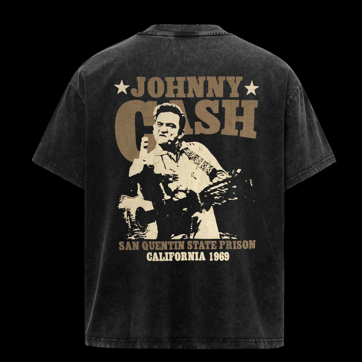 Vintage Johnny Cash - Mens Outlaw Finger T-Shirt