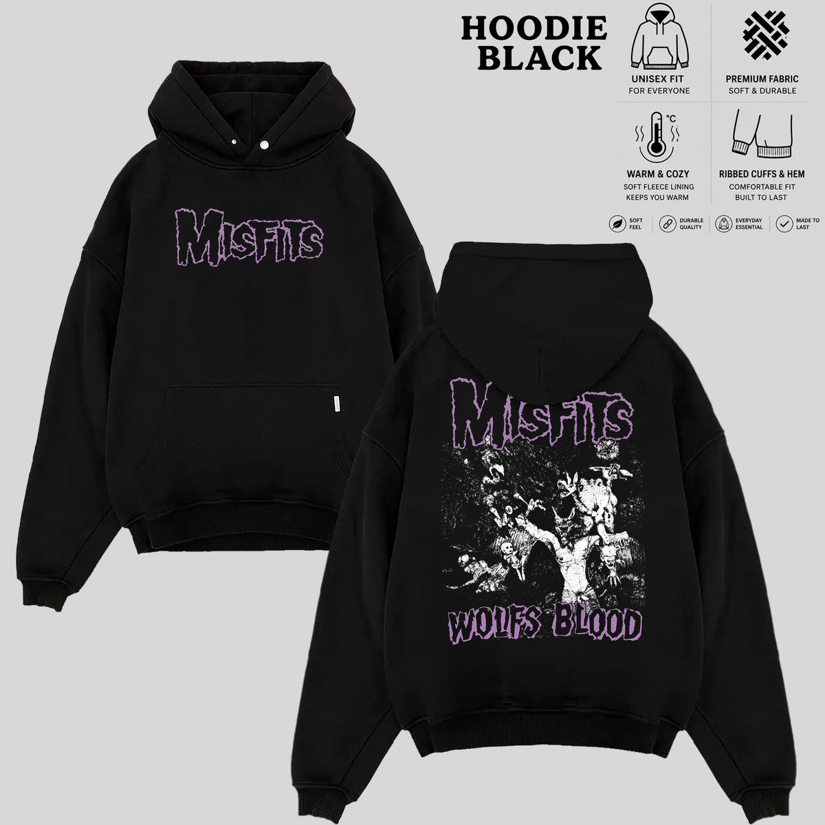 Vintage Misfits Band Shirt & Hoodie, Punk Rock Graphic Tee