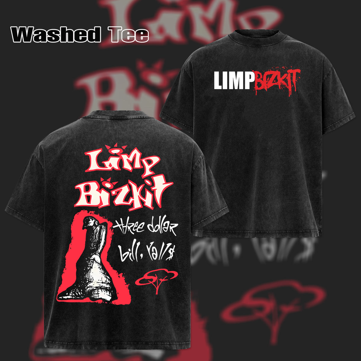 Retro Vintage 1997 Limp Bizkit Black Double Sided T Shirt & Hoodie
