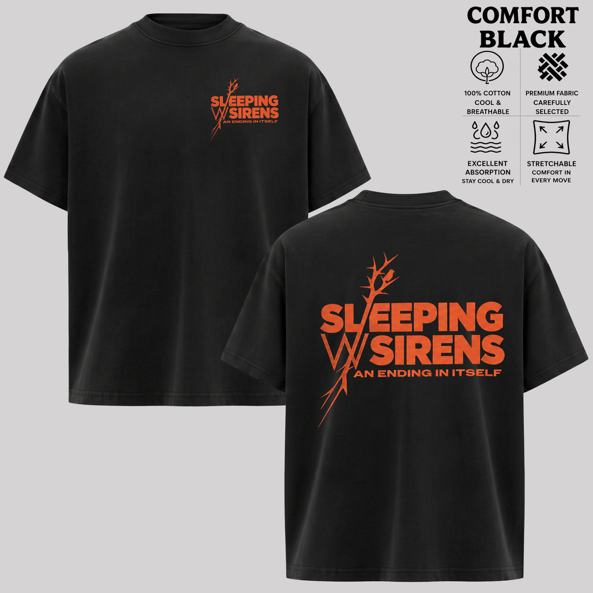 Sleeping With Sirens An Ending In Itself T-Shirt, Two-Sided Band Graphic Tee