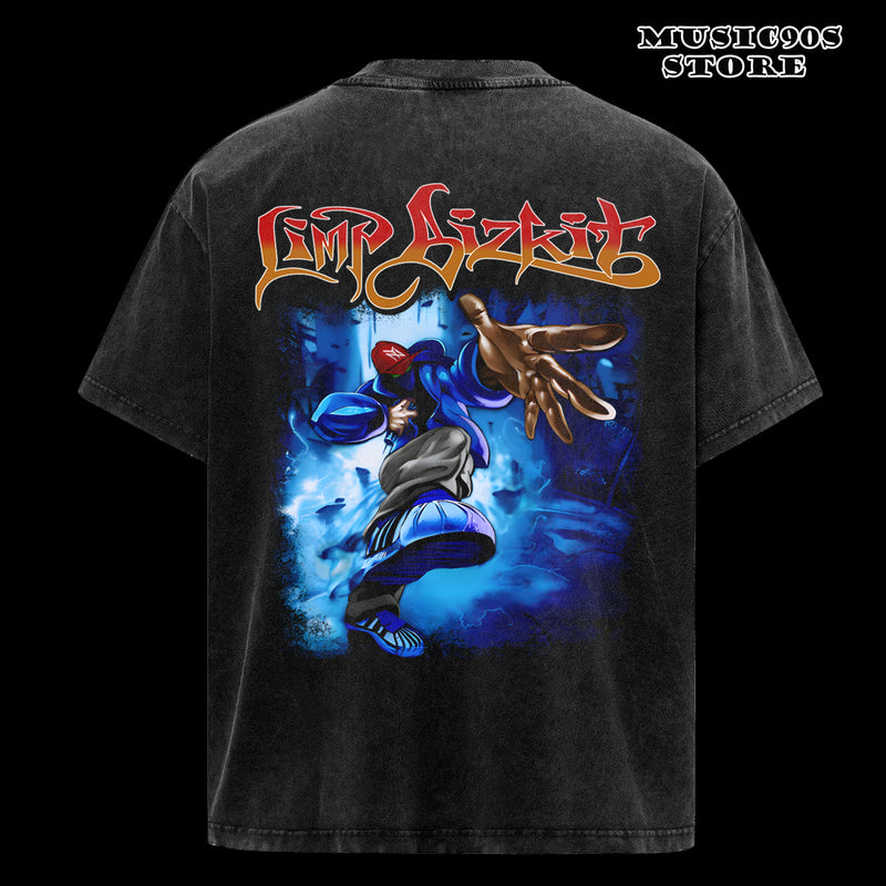 Retro Limp Bizkit Band Tour Black 2-Sided T-Shirt