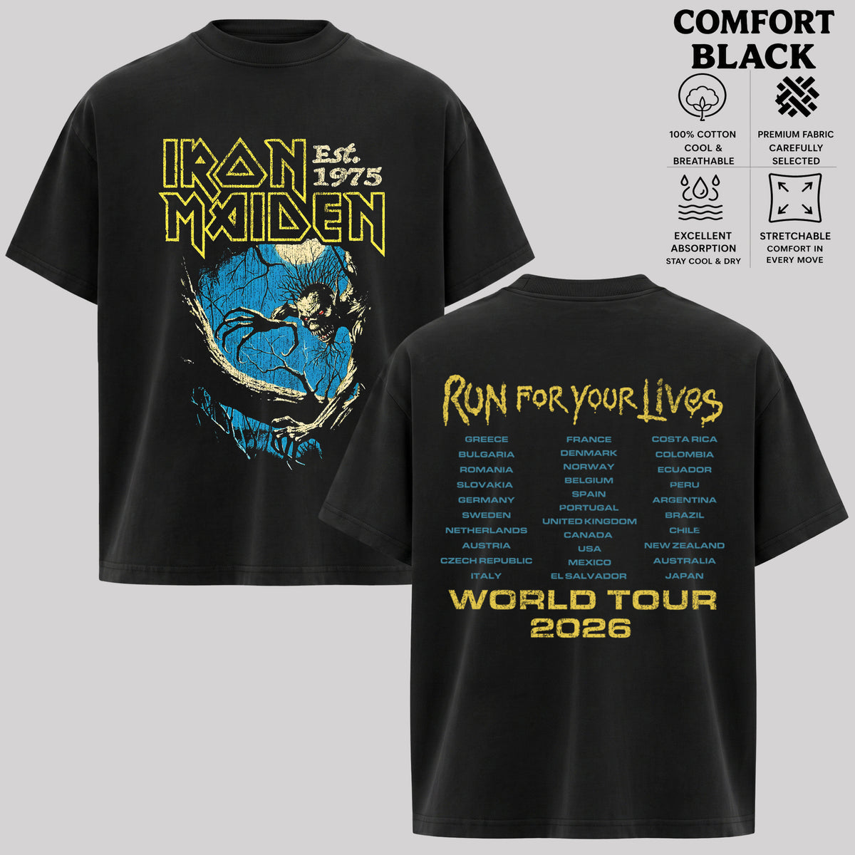 Iron Maiden T-Shirt, Vintage Heavy Metal Band Shirt, Retro Rock Music Graphic Tee