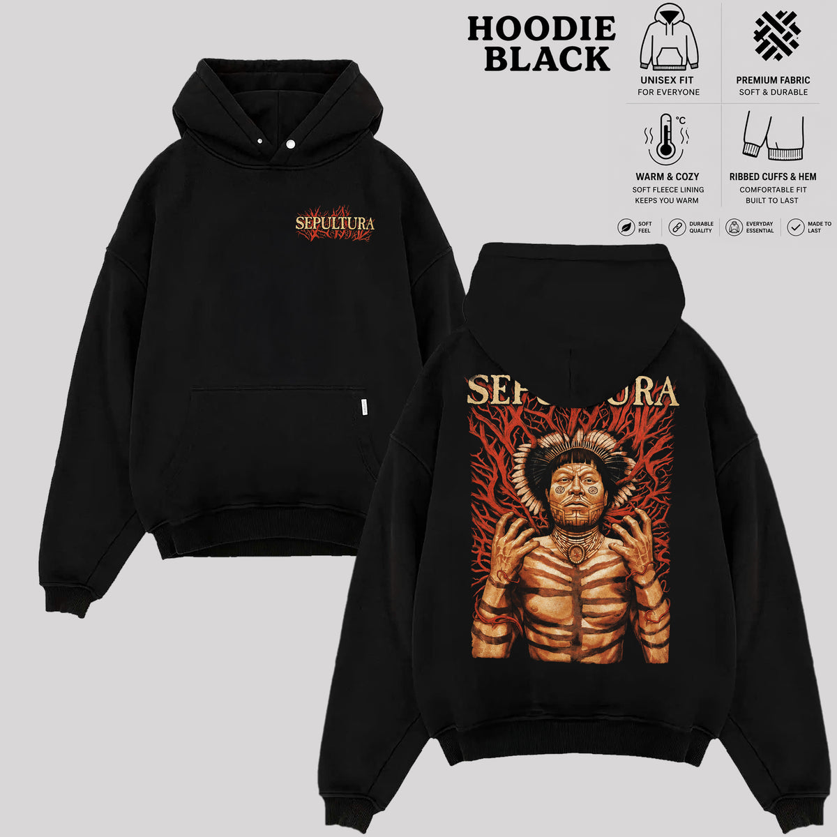 Sepultura Tribal Graphic T-Shirt, Dark Metal Band Tee,