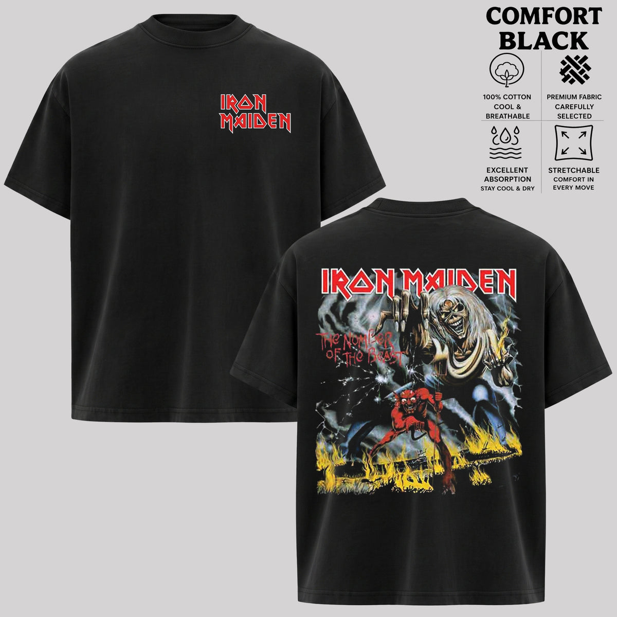 Iron Maiden T-Shirt, Vintage Heavy Metal Band Shirt, Retro Rock Music Graphic Tee