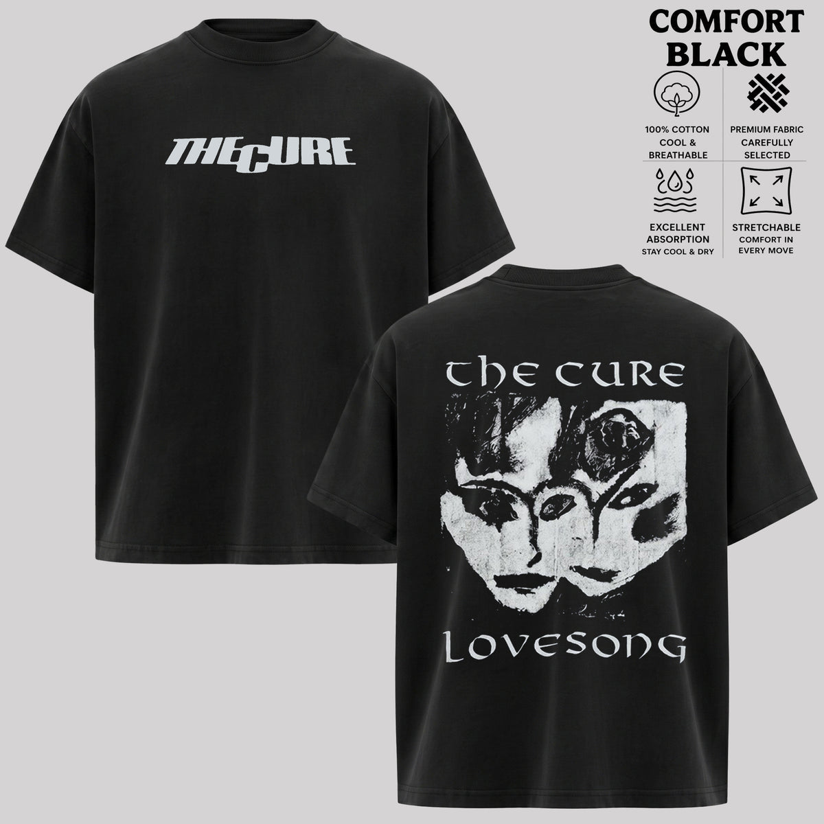 Vintage The Cure Shirt, Alternative Rock Tee