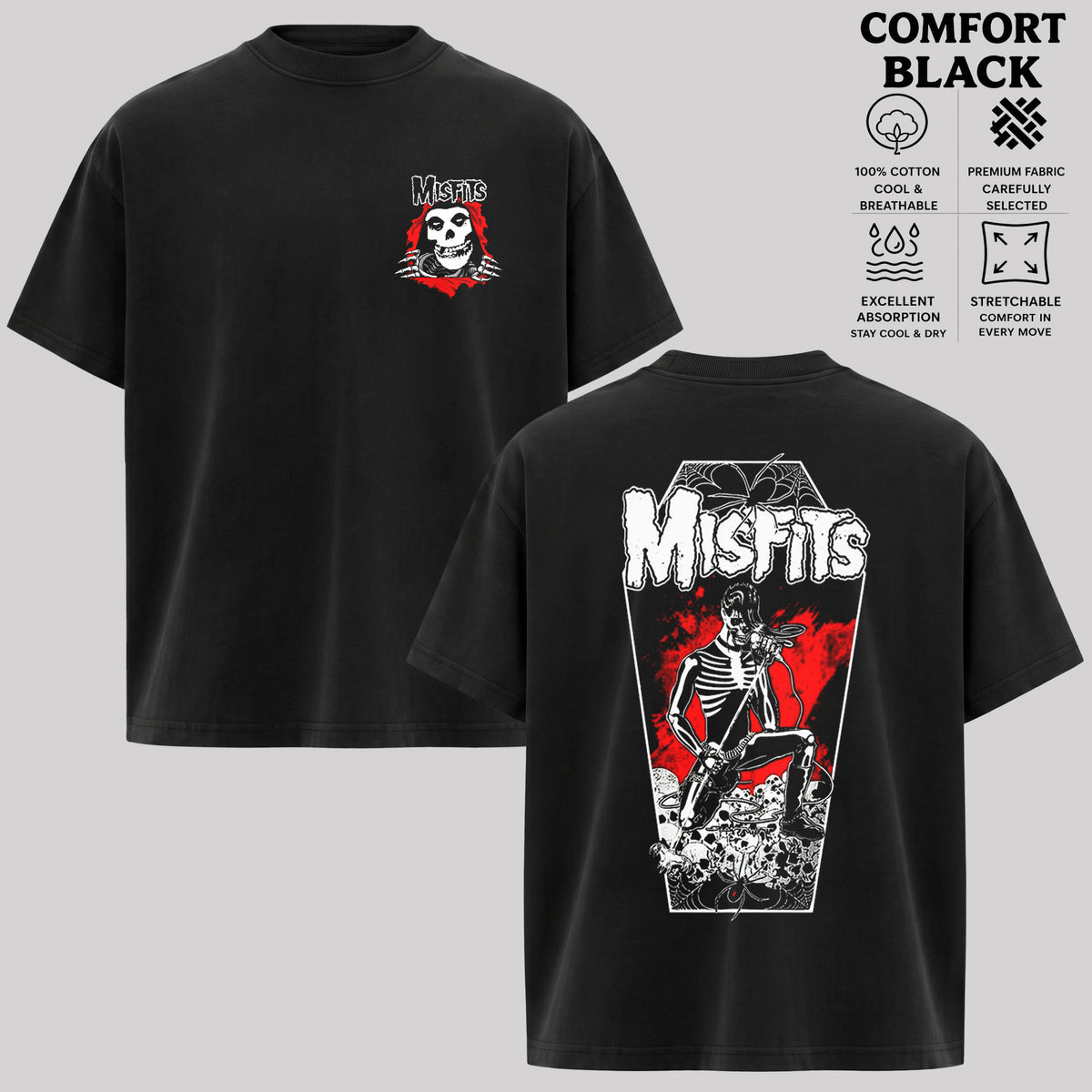 Vintage Misfits Band Shirt & Hoodie, Punk Rock Graphic Tee