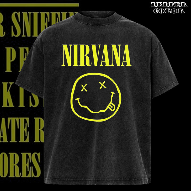 Vintage 1992 Nirvana Smiley Face Graphic T-shirt