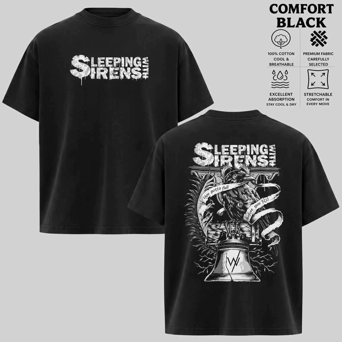 Sleeping With Sirens T-Shirt, Two-Sided Band Graphic Tee