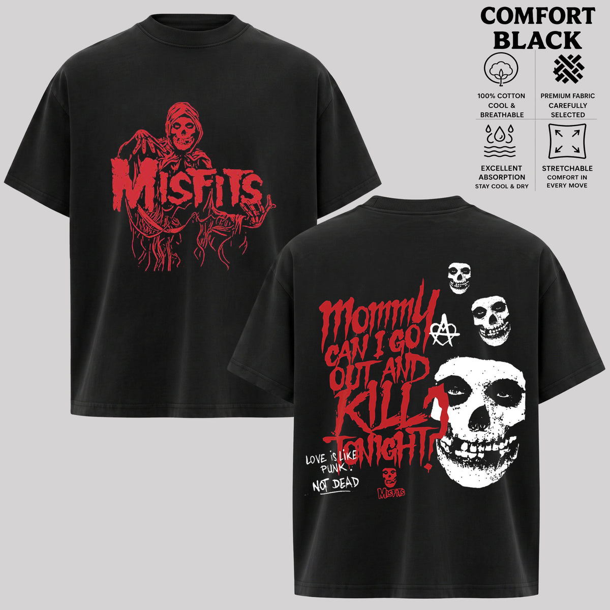 Vintage Misfits Band Shirt & Hoodie, Punk Rock Graphic Tee