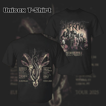 Vintage Slipknot 2025 European Tour band T-shirt & hoodie