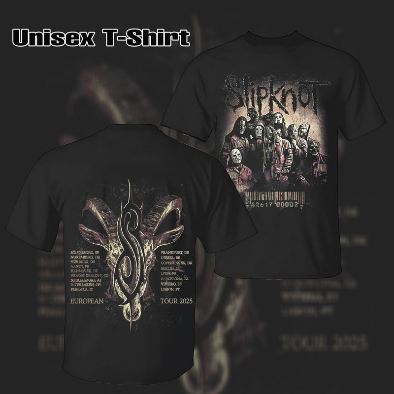 Vintage Slipknot 2025 European Tour band T-shirt & hoodie