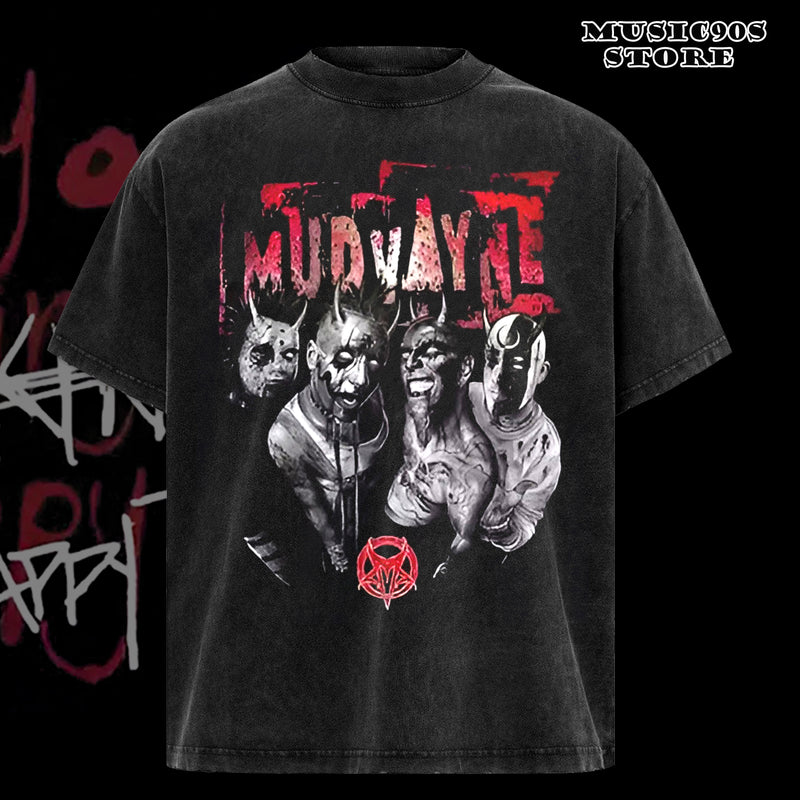 Vintage Mudvayne Band Are You Happy Cotton Black Full Size