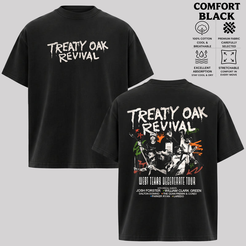 Treaty Oak Revival West Texas Degenerate Tour 2026 North American City Dates Two Sided T-Shirt