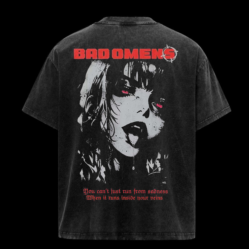 Vintage Rock Band Bad Omens Graphic T Shirt