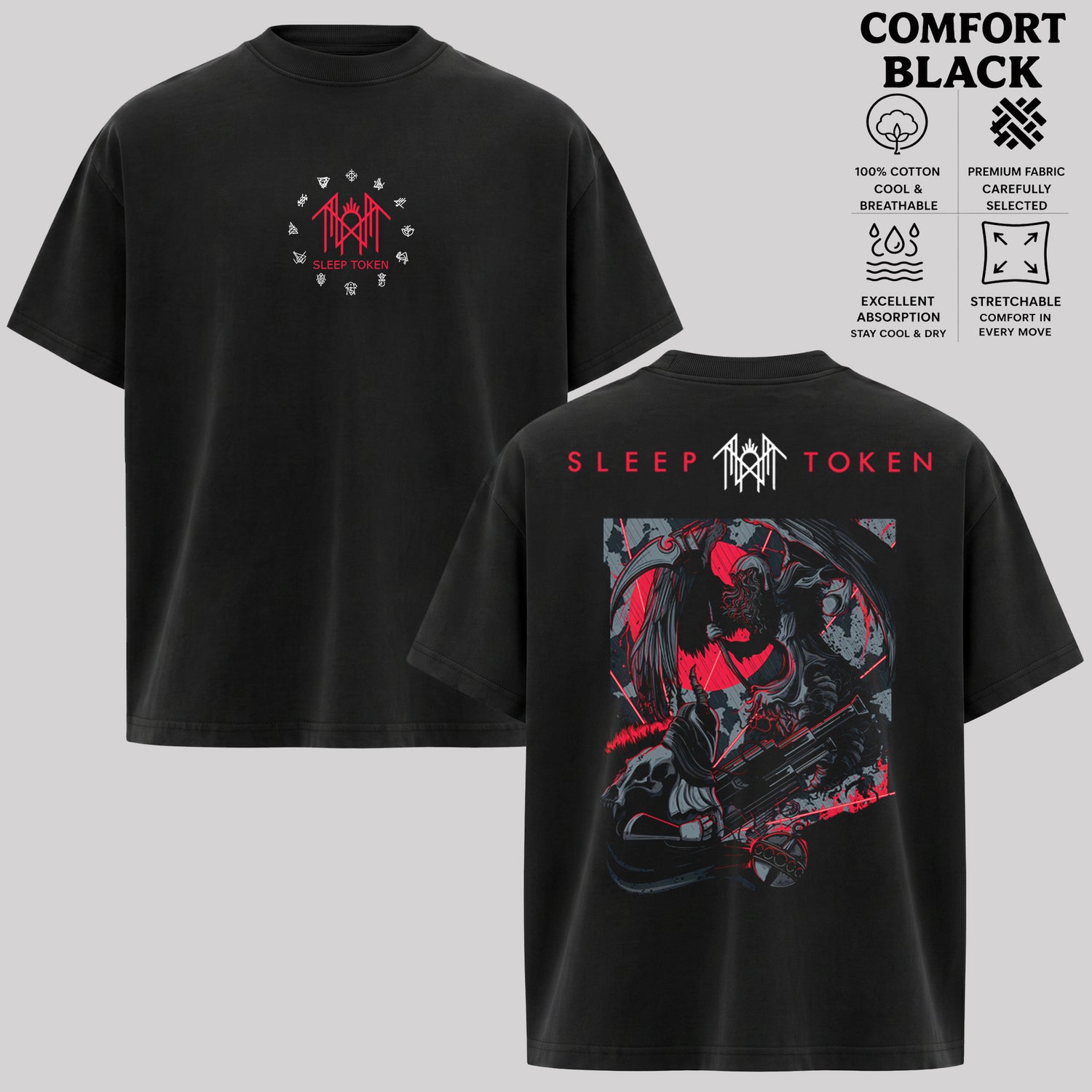 Sleep Token Crimson Reaper Graphic T-Shirt & Hoodie