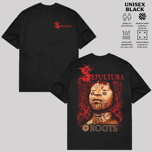 Sepultura Roots Graphic T-Shirt, Tribal Horror Metal Band Tee