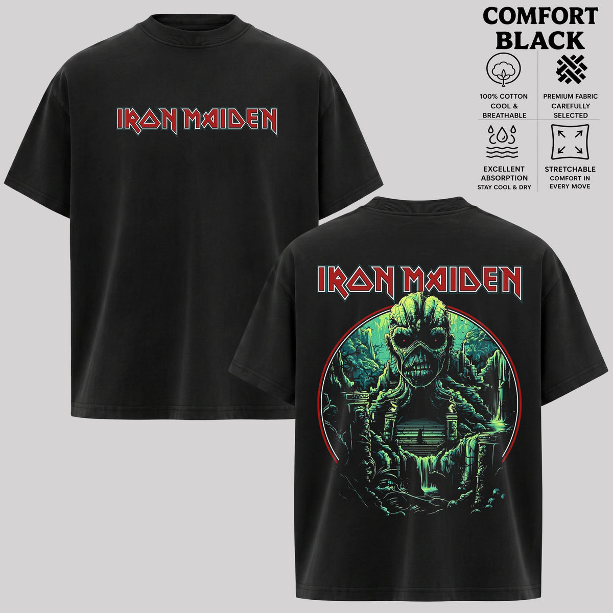 Iron Maiden T-Shirt, Vintage Heavy Metal Band Shirt, Retro Rock Music Graphic Tee