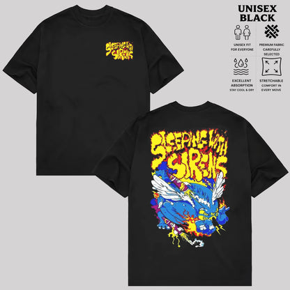 Sleeping With Sirens Band T-Shirt, Two-Sided Colorful Graphic Rock Tee