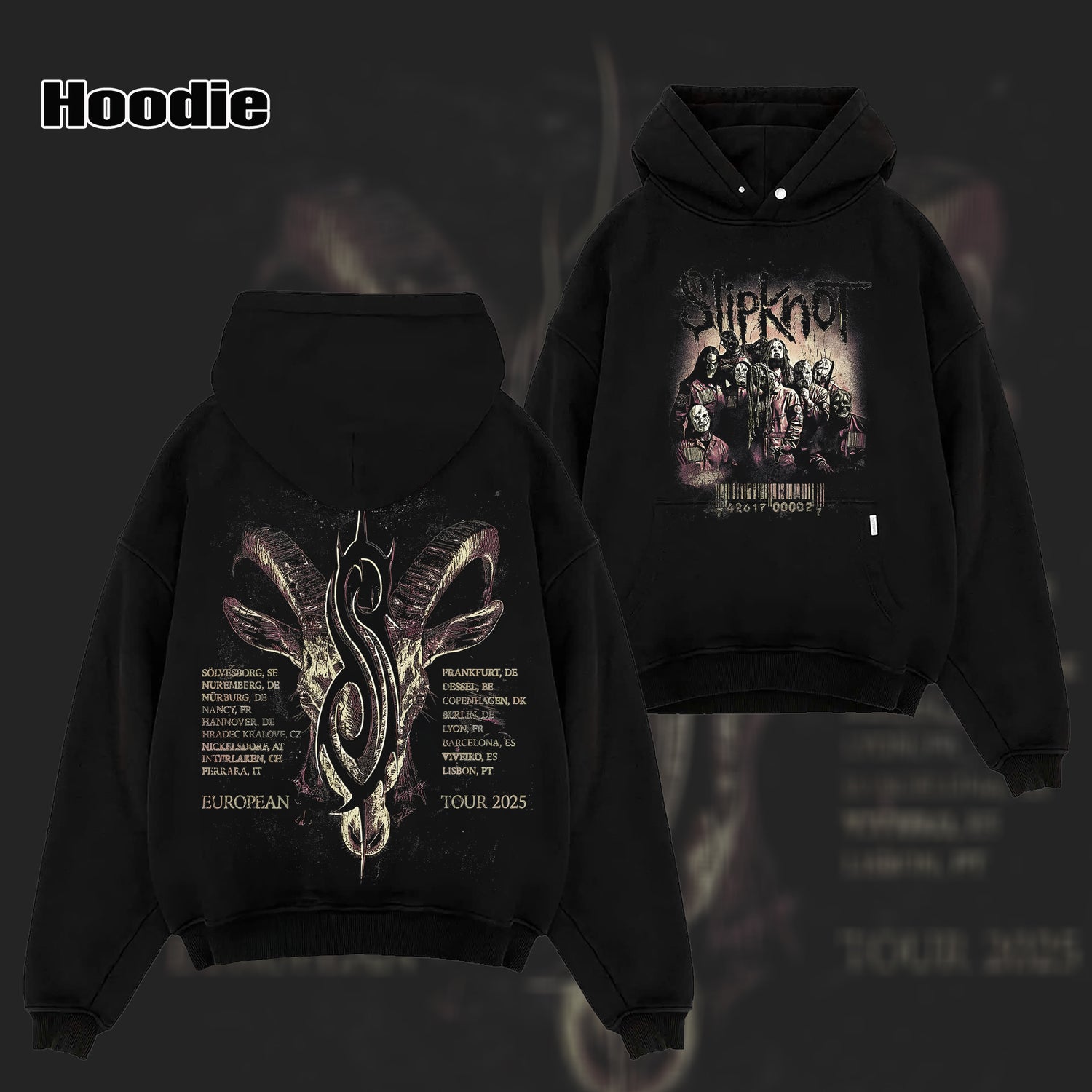 Vintage Slipknot 2025 European Tour band T-shirt & hoodie
