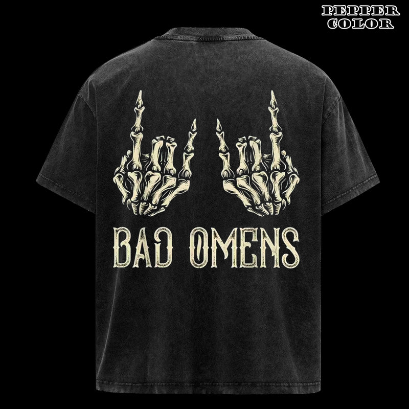 Retro 90s Classic Rock Music Skeleton Hands Bad Omens T-Shirt