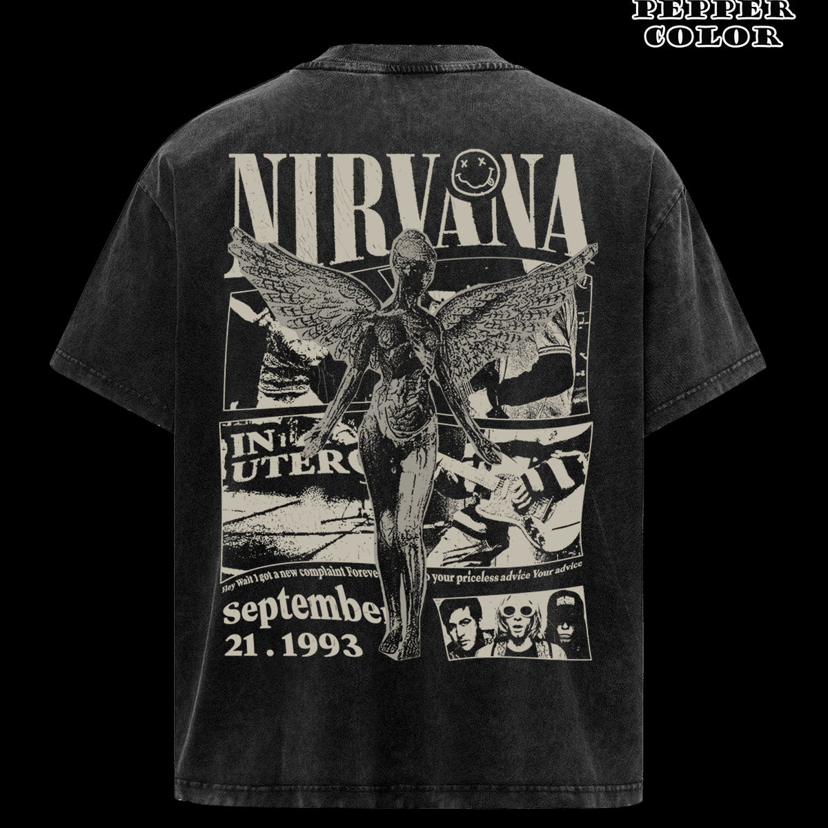 Nirvana In Utero Tour 1993 Shirt Band Graphic Tee Grunge Vintage