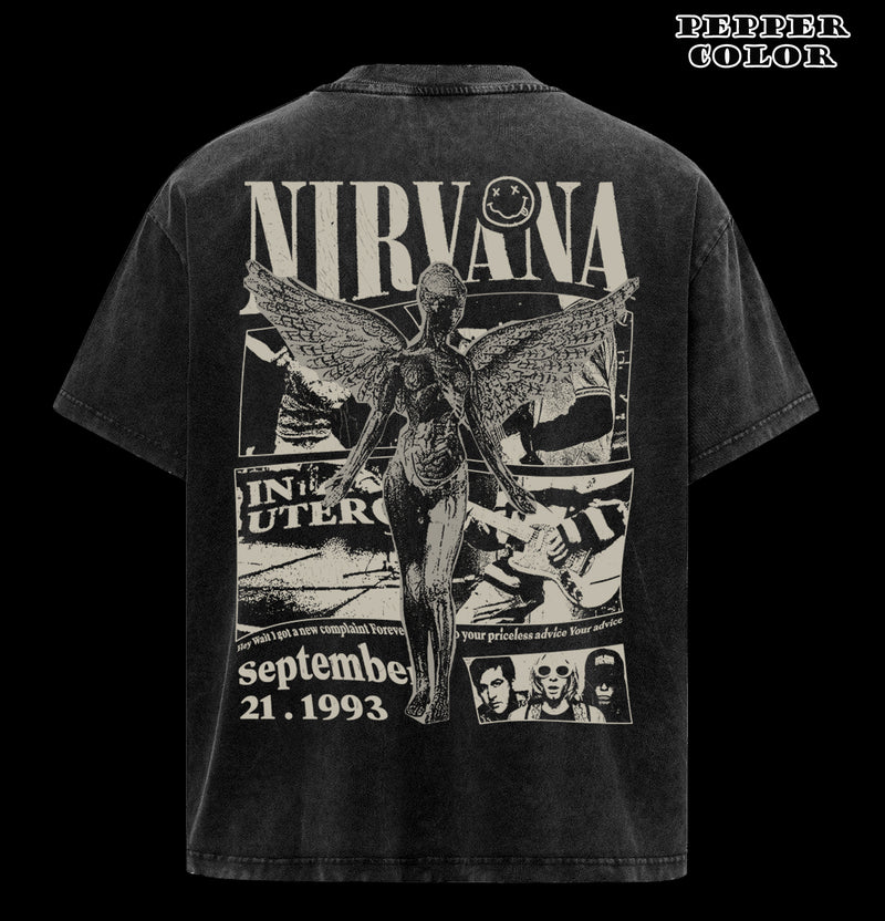 Nirvana In Utero Tour 1993 Shirt Band Graphic Tee Grunge Vintage