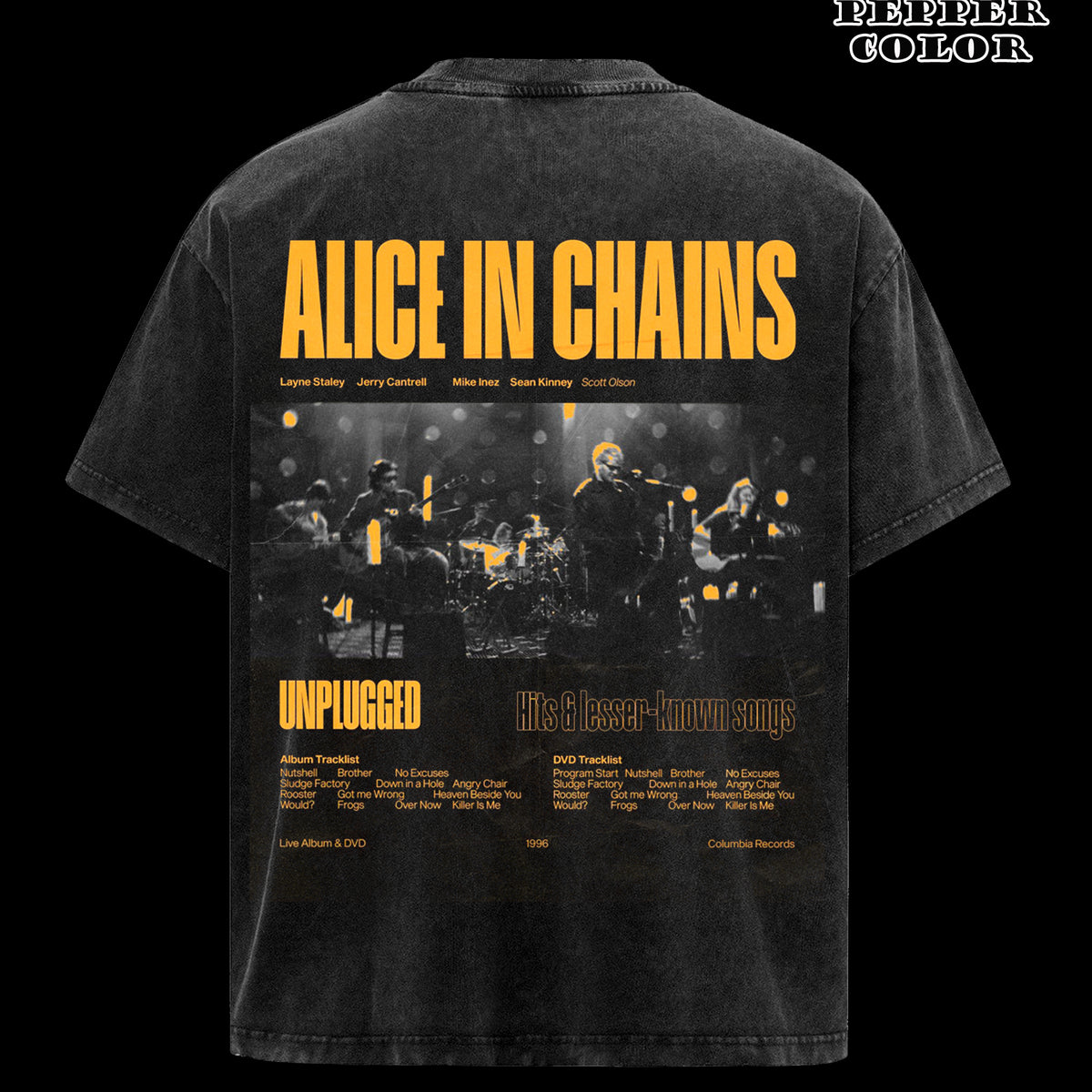 Vintage Alice In Chains - Dirt Album Tracklist T-Shirt, Classic 90s Grunge Vibes