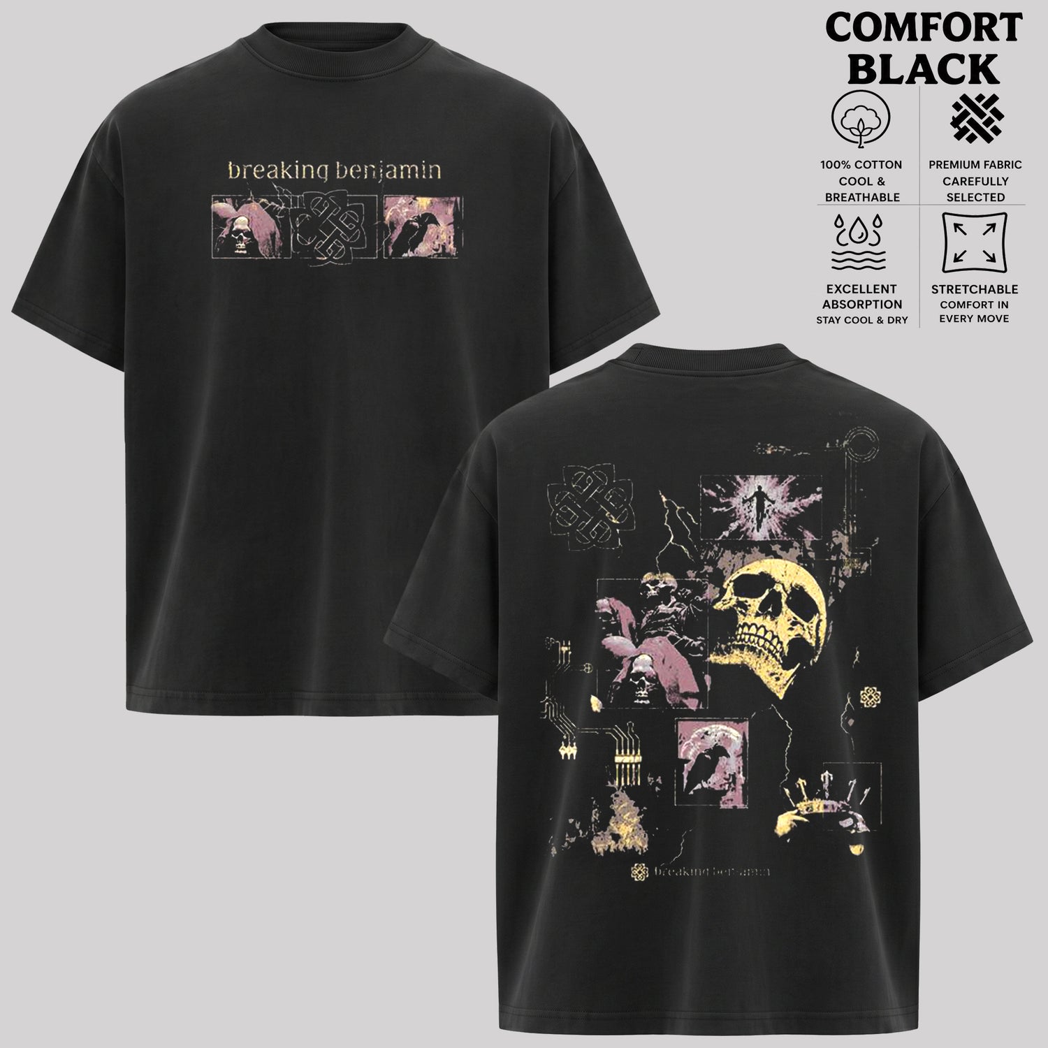 Breaking Benjamin Skull Collage T-Shirt & Hoodie