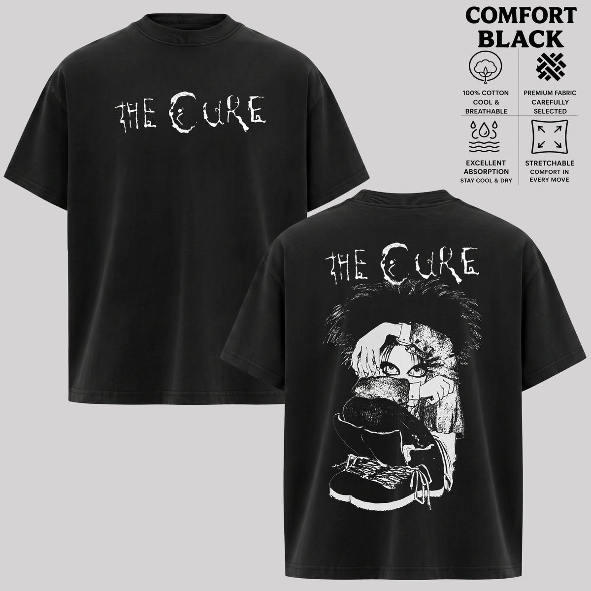 Vintage The Cure Shirt, Alternative Rock Tee