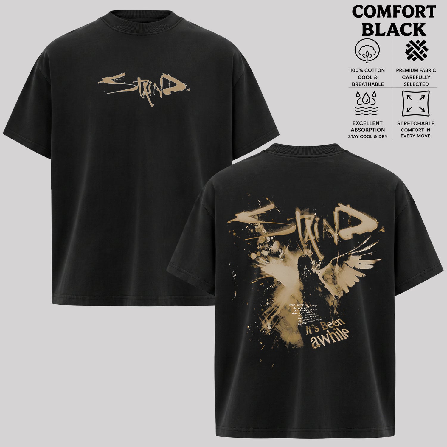 Retro Staind Band Angel Wings T-shirt & Hoodie
