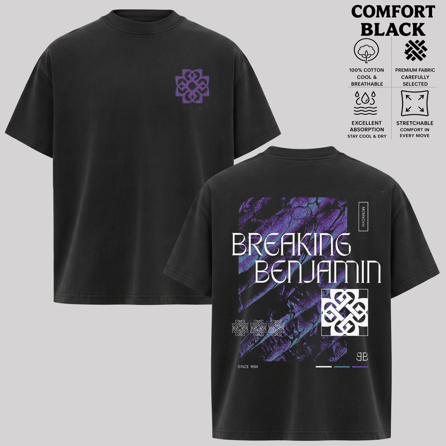 Breaking Benjamin Purple Graphic T-Shirt & Hoodie