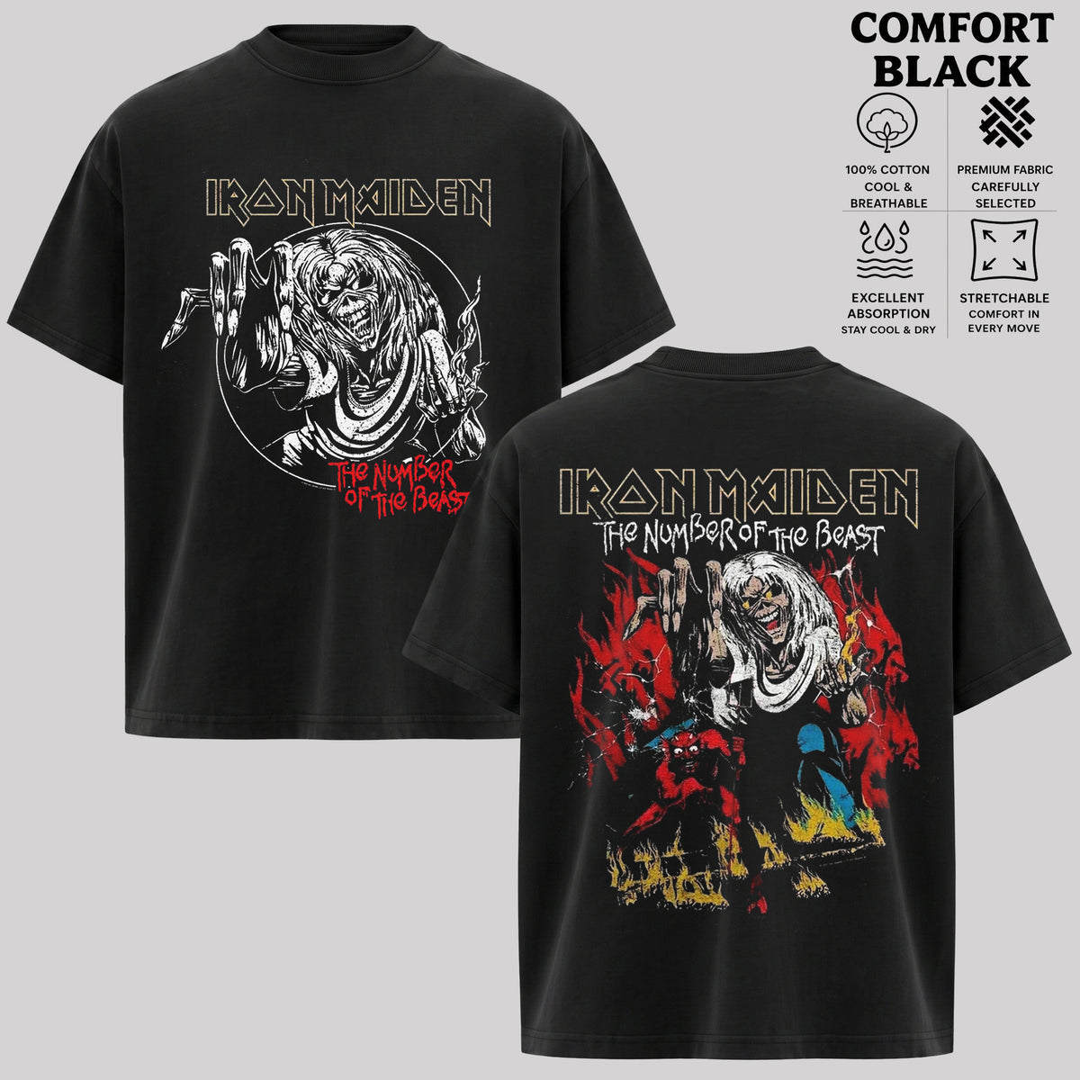 Iron Maiden T-Shirt, Vintage Heavy Metal Band Shirt, Retro Rock Music Graphic Tee
