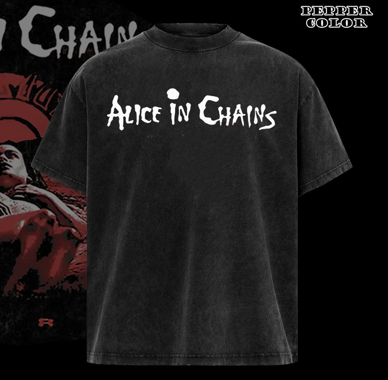 Retro Alice In Chains Rock Heavy Metal Grunge Alternative Band T-Shirt