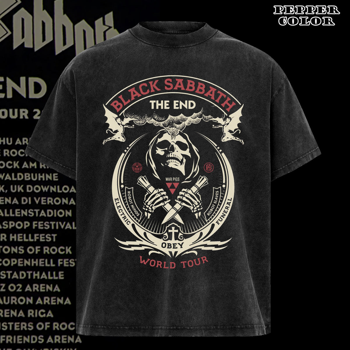 Vintage Black Sabbath The End World Tour  Unisex Tshirt