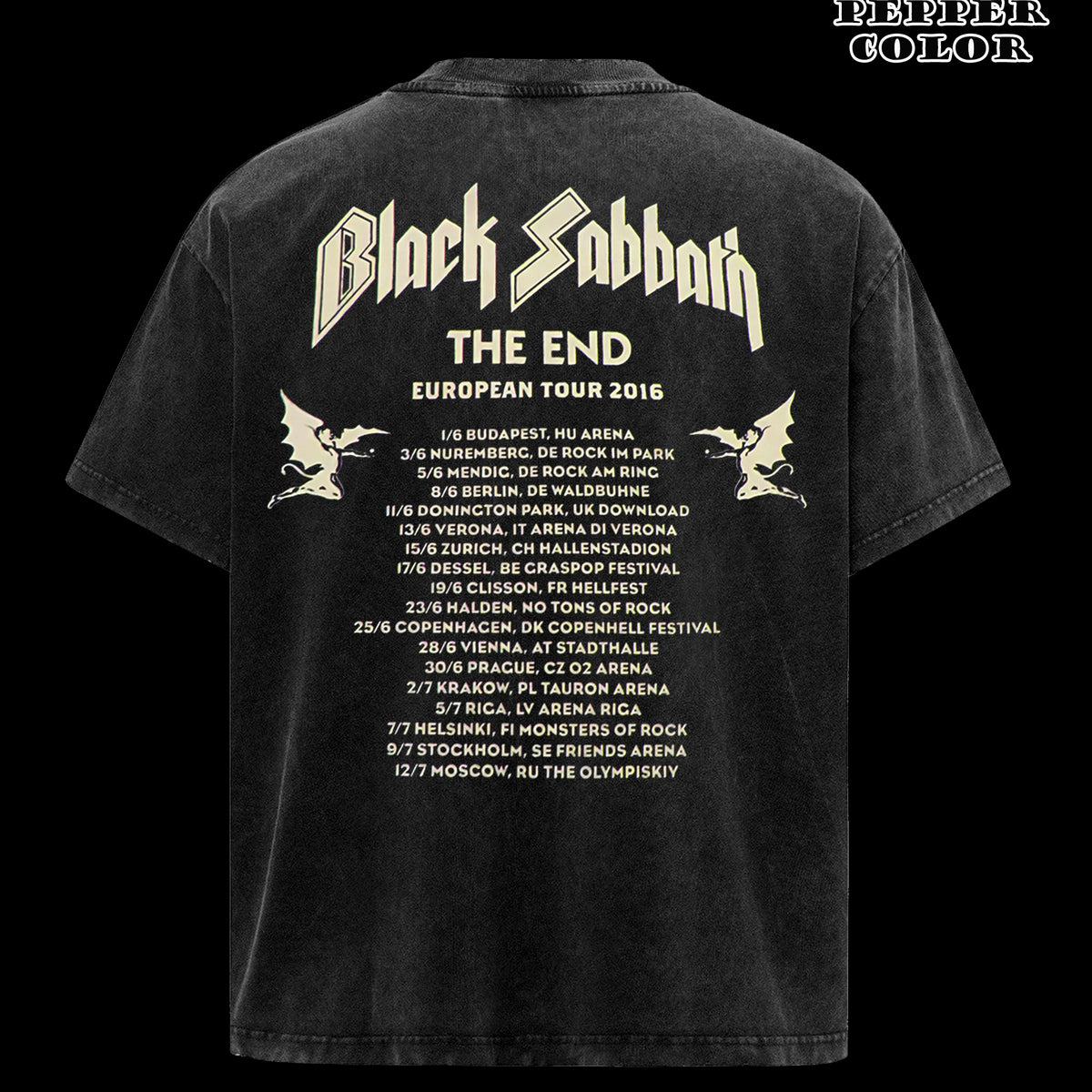 Vintage Black Sabbath The End World Tour  Unisex Tshirt