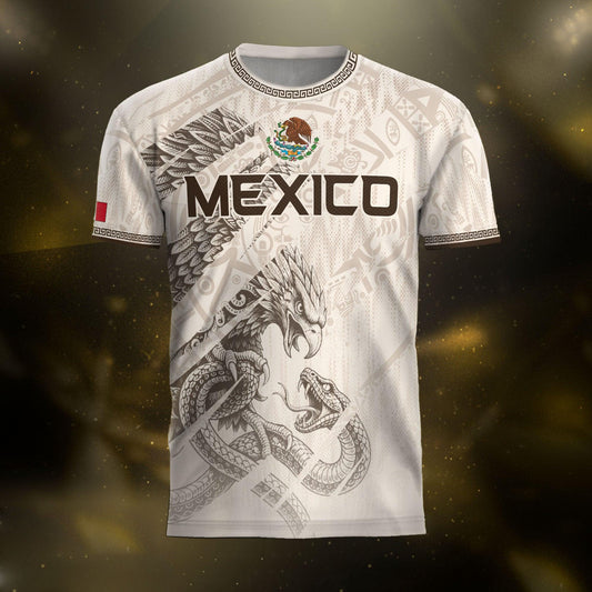 Mexico Soccer Jersey 2026 White Aztec Eagle & Snake Shirt