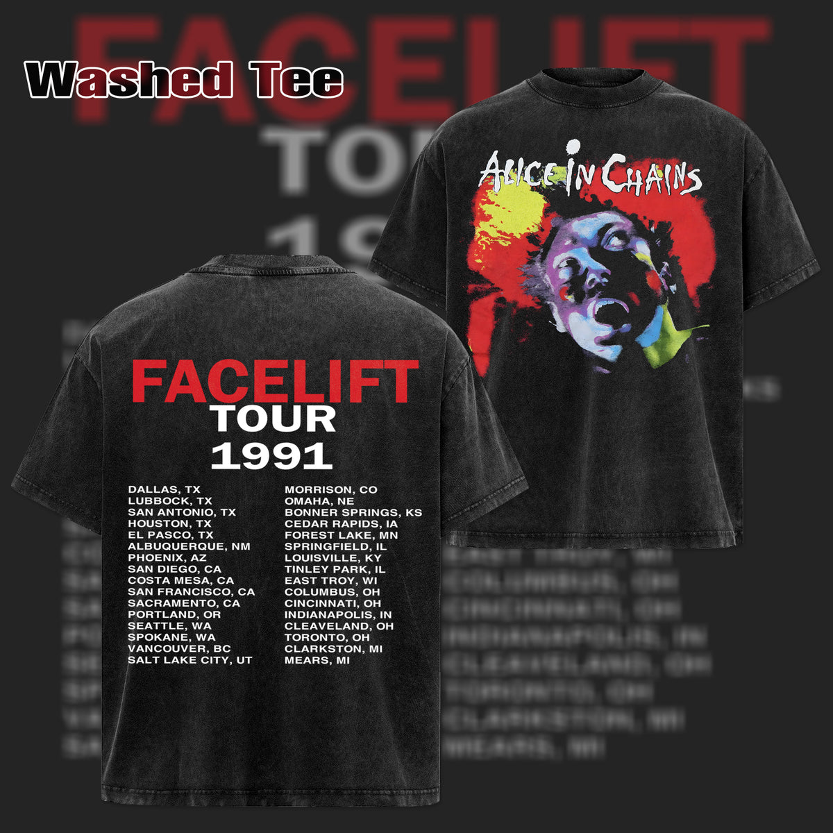 Retro Alice in Chains Facelift Tour 1991 T-Shirt & Hoodie