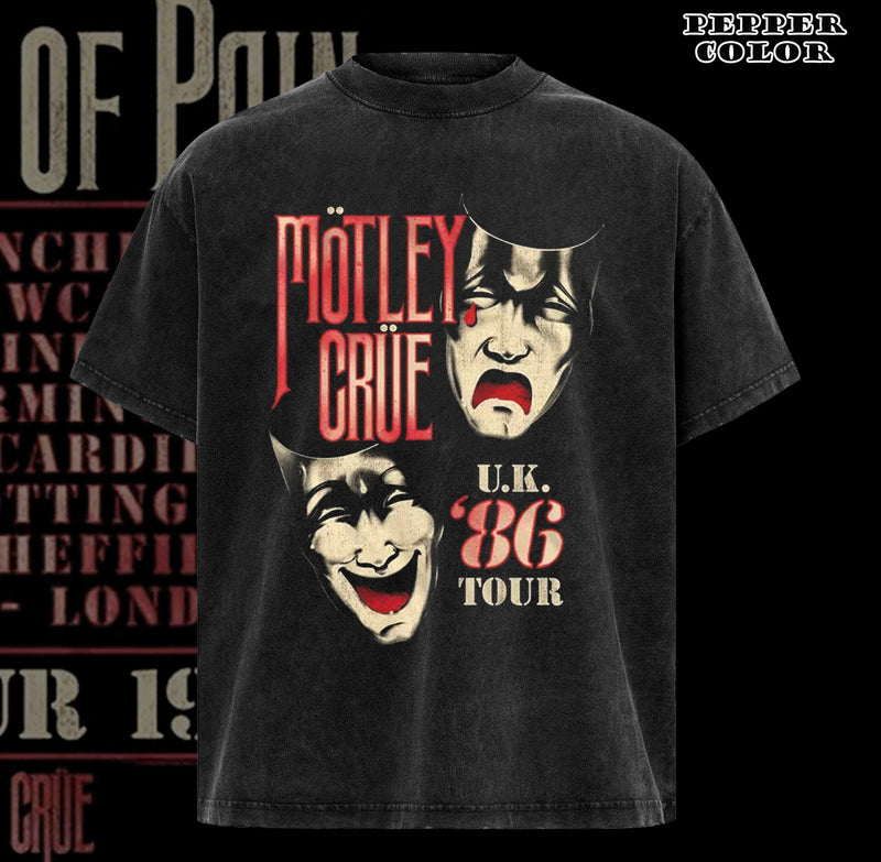 Vintage Motley Crue Theatre of Pain UK Tour 1986 Men's T Shirt