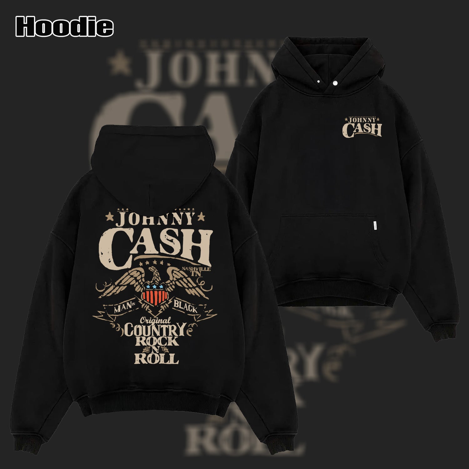 Vintage Johnny Cash Country Rock N Roll Shirt & Hoodie